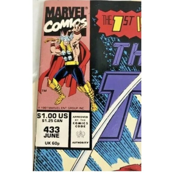 Comic #433 Marvel 1991 ERIC MASTERSON BECOMES NEW THOR Signed by Ron Frenz - Picture 2 of 10